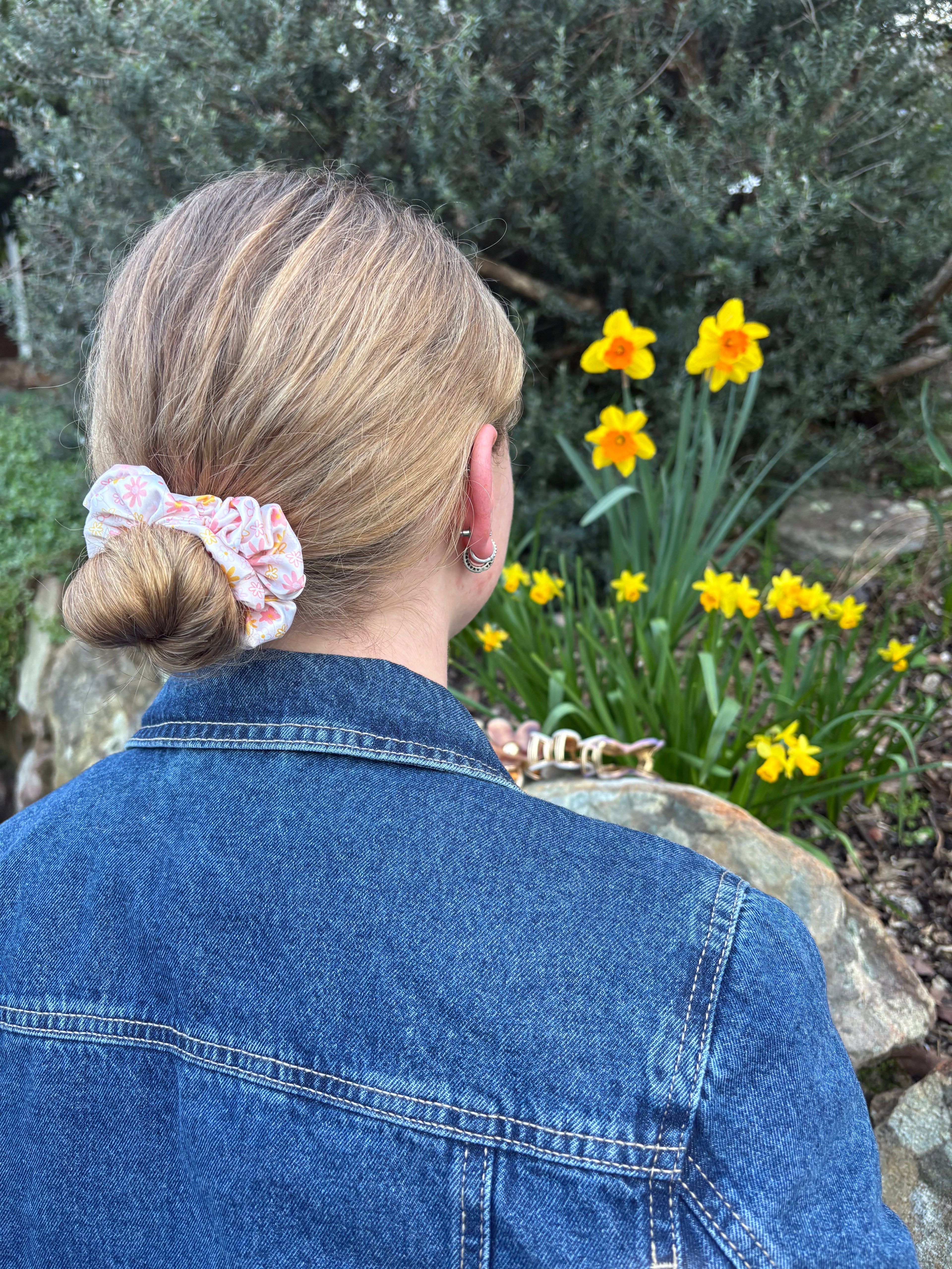 Pastel Petals Scrunchie