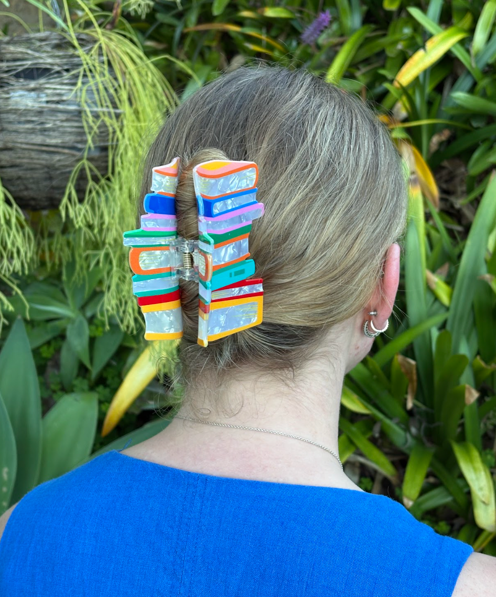 Book Stack Claw Clip